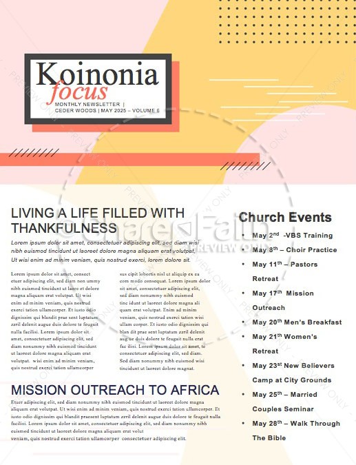 Serve Sunday Church Monthly Newsletter Thumbnail Showcase