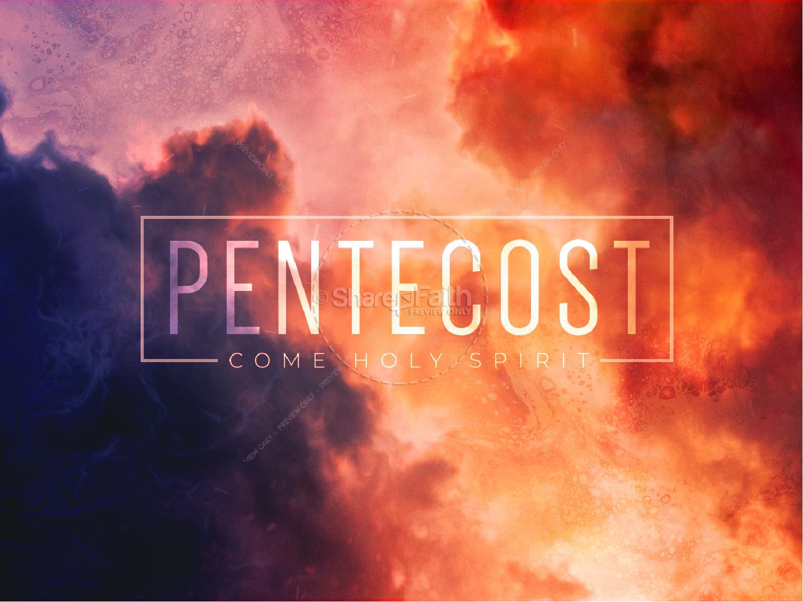 Pentecost Red Clouds Church PowerPoint Thumbnail 1
