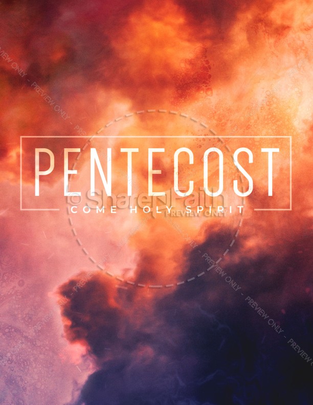 Pentecost Red Clouds Church Flyer Thumbnail Showcase
