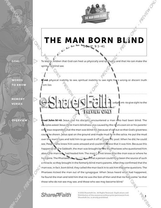 John 9 The Man Born Blind Curriculum Thumbnail Showcase