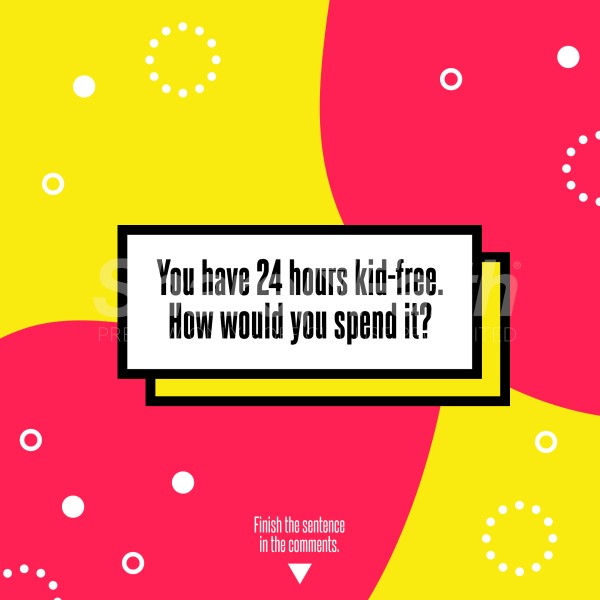 Kid Free Yellow Red Social Media Graphic