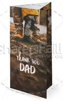 Thank You Dad Shoes Trifold Church Bulletin Thumbnail Showcase