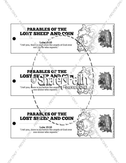 Luke 15 The Parables of the Lost Sheep and Coin Bible Bookmarks Thumbnail Showcase