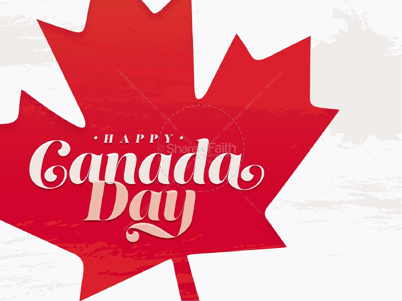 Canada Day Maple Leaf Church PowerPoint Thumbnail 1