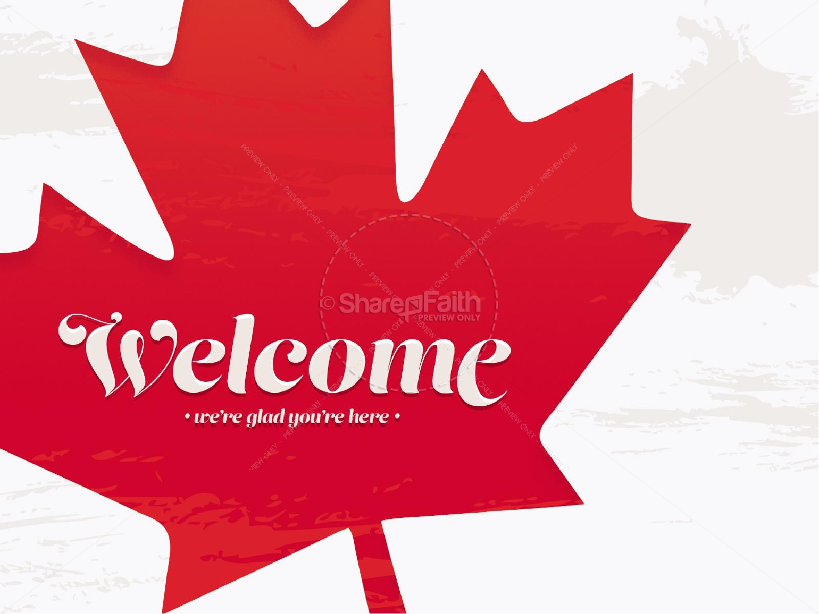Canada Day Maple Leaf Church PowerPoint Thumbnail 2