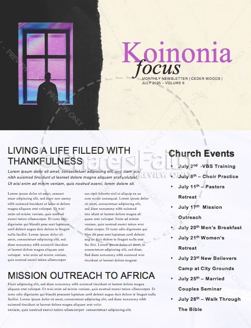 Isolated Church Newsletter Thumbnail Showcase
