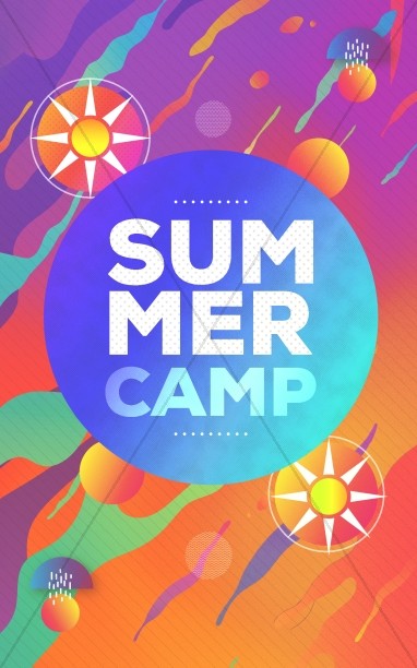 Summer Camp Sun Church Bifold Bulletin Thumbnail Showcase