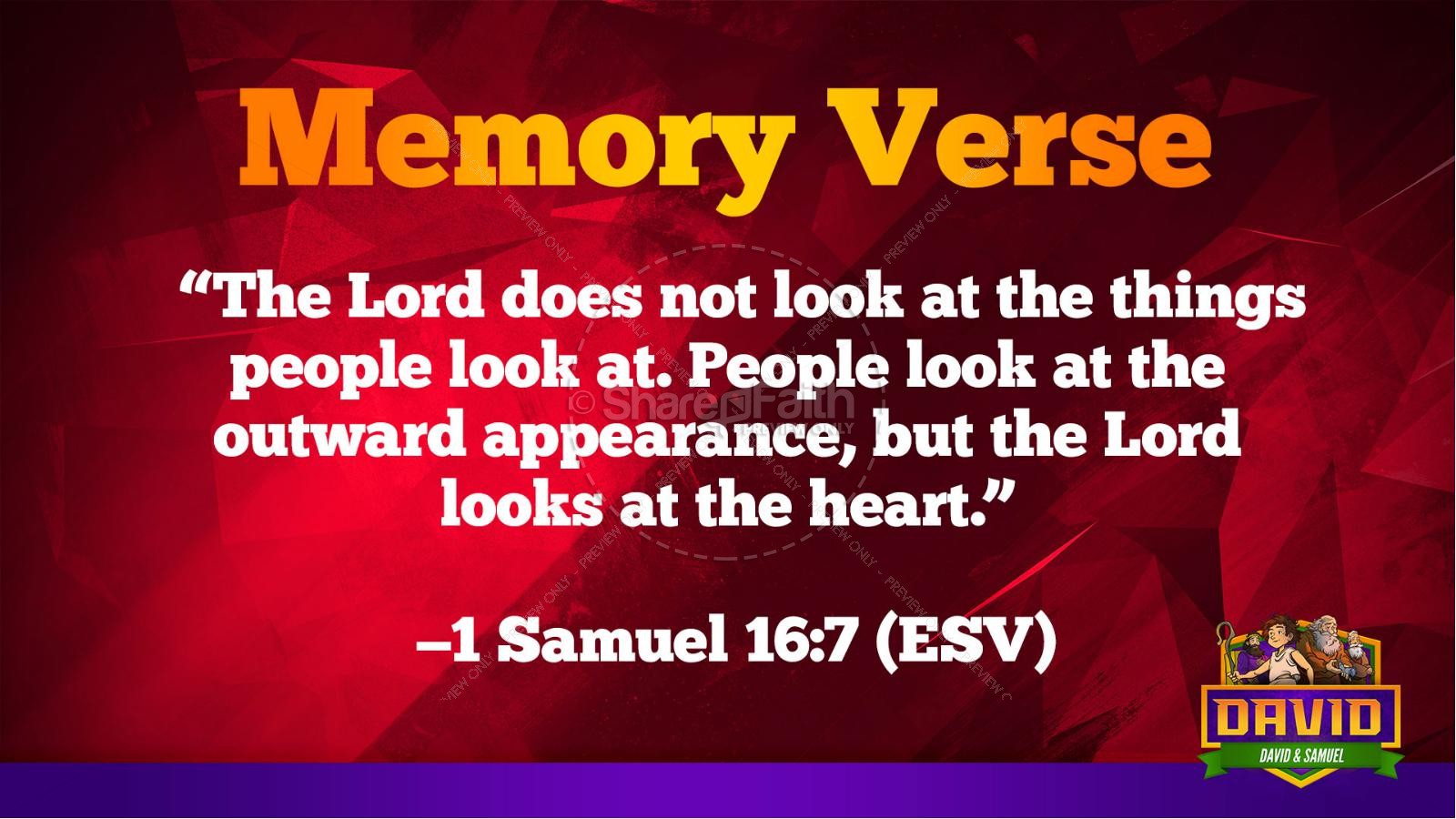 1 Samuel 16 David and Samuel Kids Bible Story Thumbnail 40