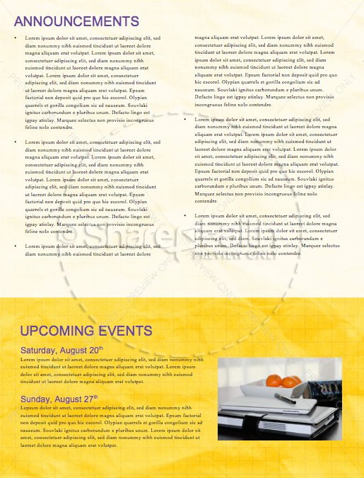 Back To School Yellow Church Newsletter | page 4