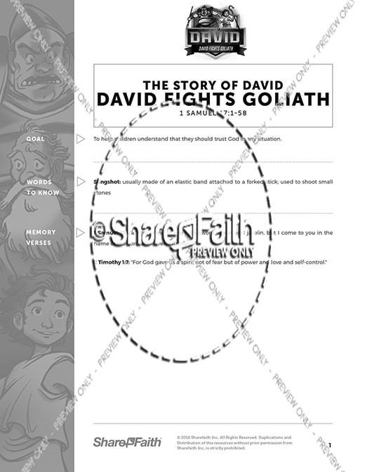 1 Samuel 17 David Fights Goliath Curriculum Thumbnail Showcase