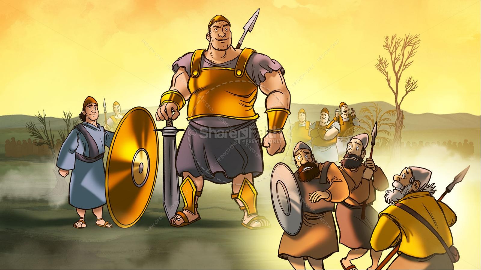 1 Samuel 17 David Fights Goliath Kids Bible Story Thumbnail 2