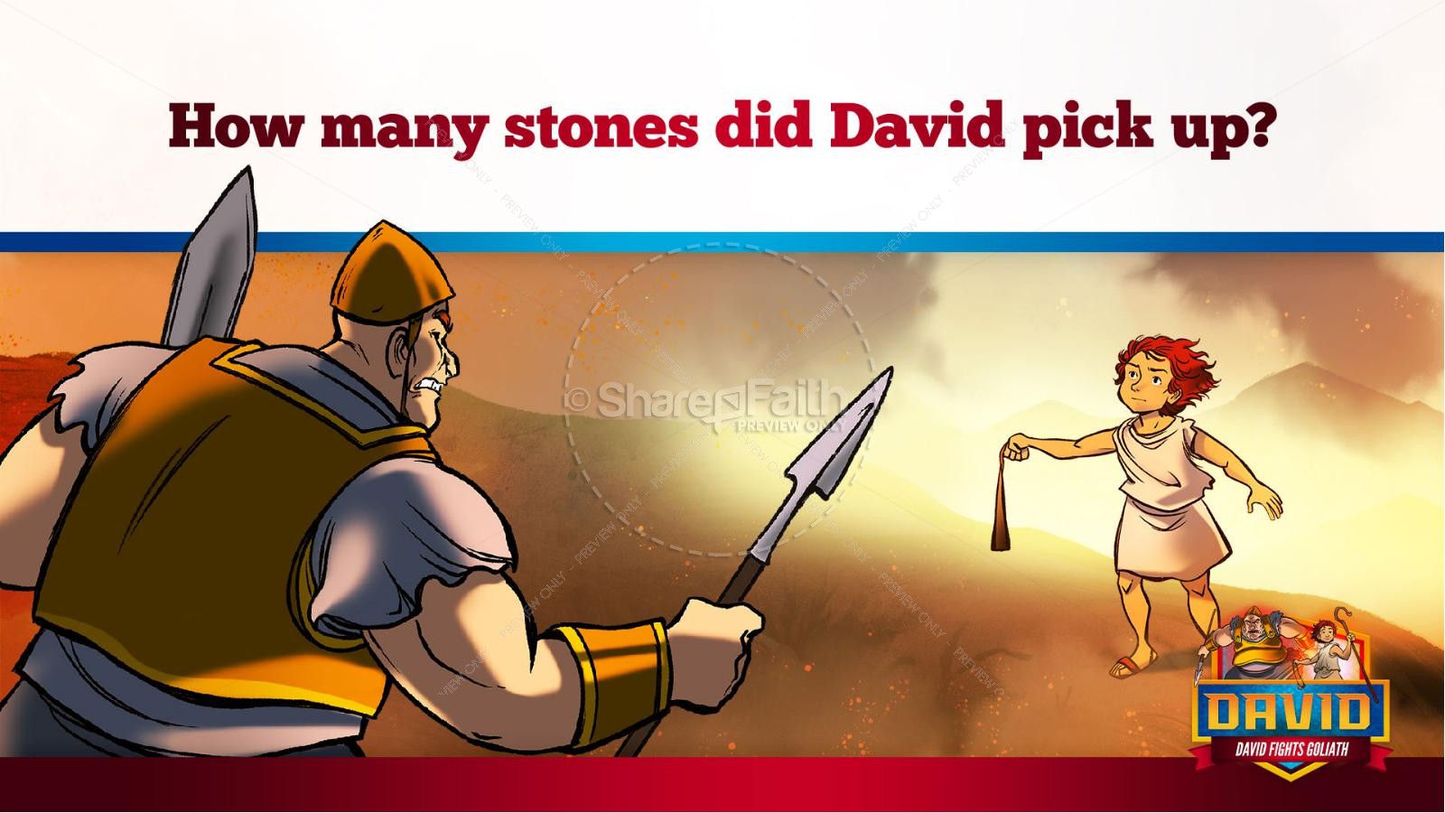 1 Samuel 17 David Fights Goliath Kids Bible Story Thumbnail 34