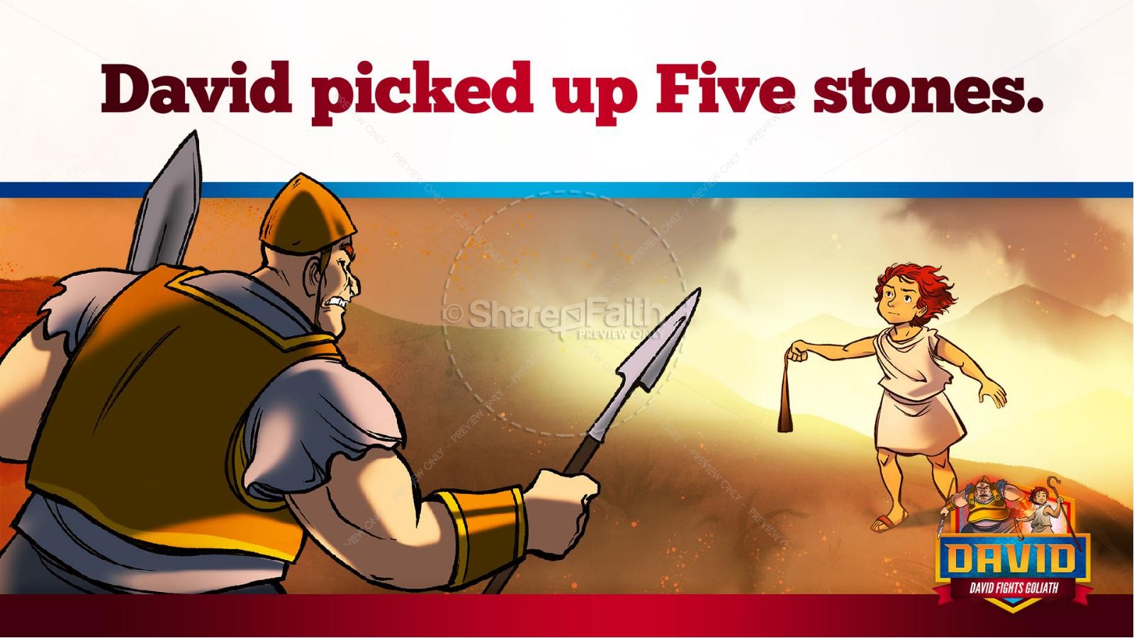 1 Samuel 17 David Fights Goliath Kids Bible Story Thumbnail 35
