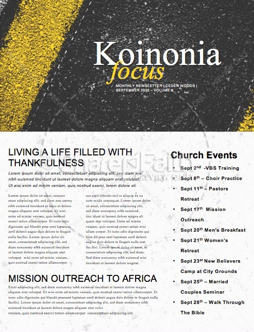 Follow Road Church Newsletter Thumbnail Showcase