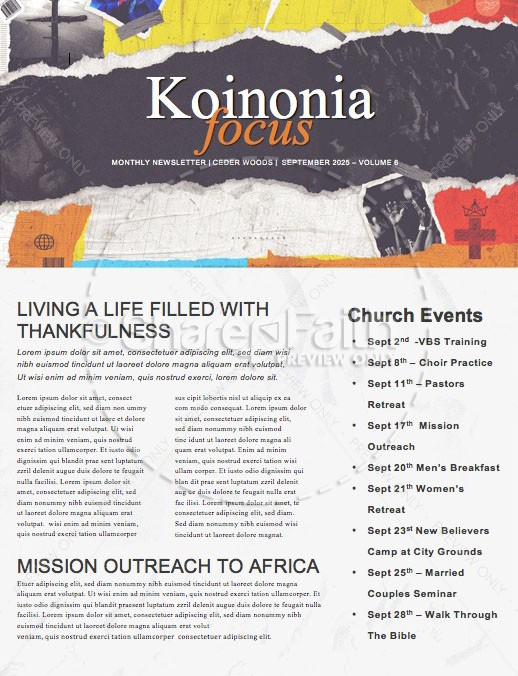 Revival Church Newsletter Thumbnail Showcase