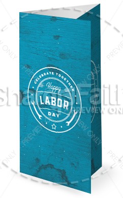 Blue Labor Day Trifold Church Bulletin Thumbnail Showcase