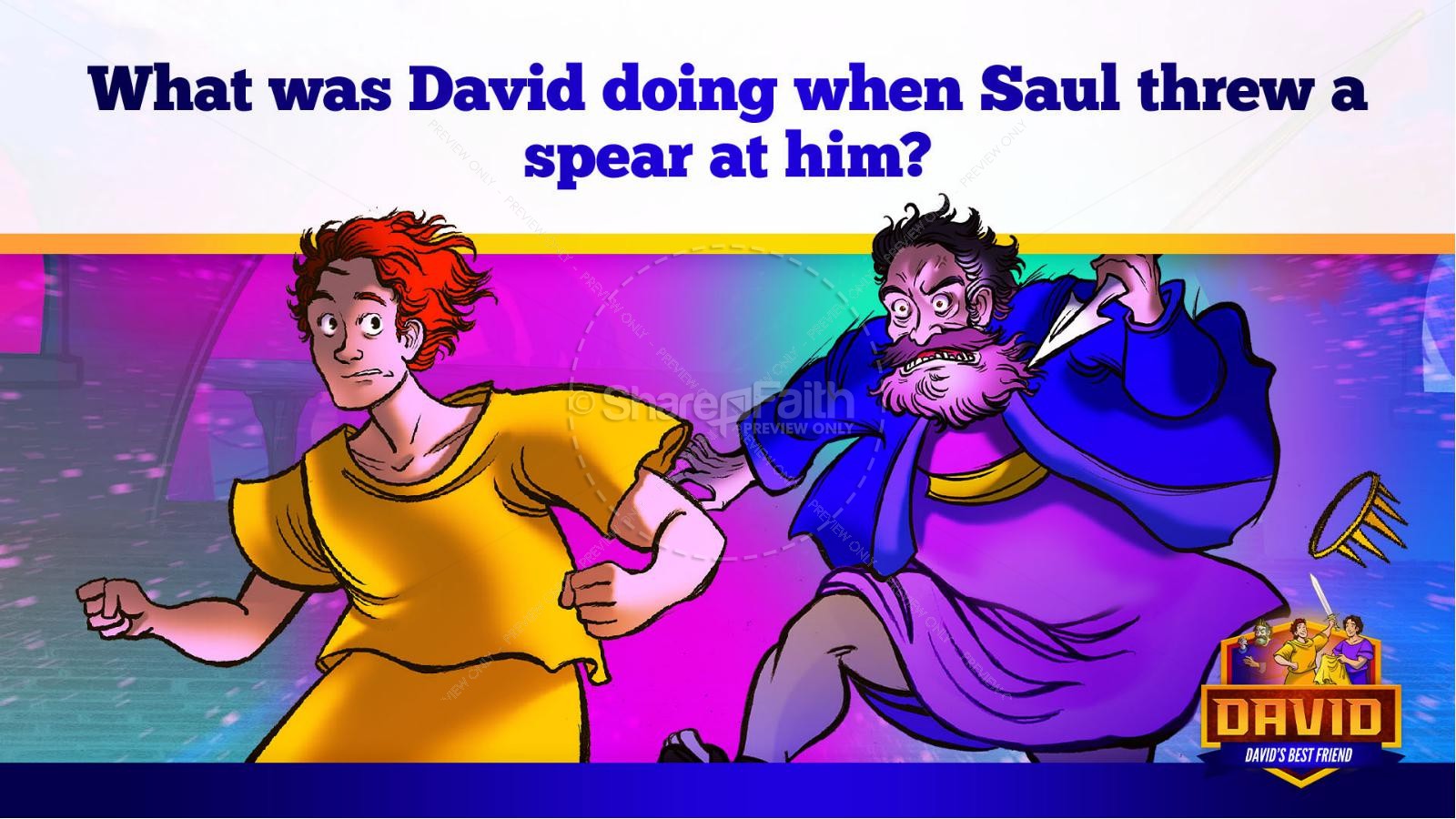 1 Samuel 18 19 David, Saul, & Jonathan Kids Bible Story Thumbnail 38