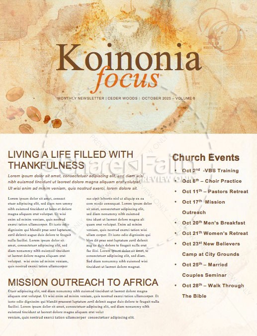 Jesus And Coffee Church Newsletter Thumbnail Showcase