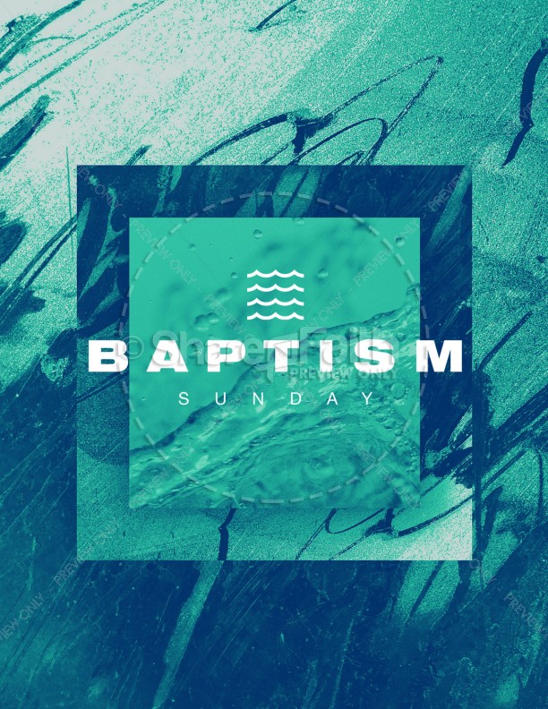 Baptism Sunday Green Church Flyer Thumbnail Showcase