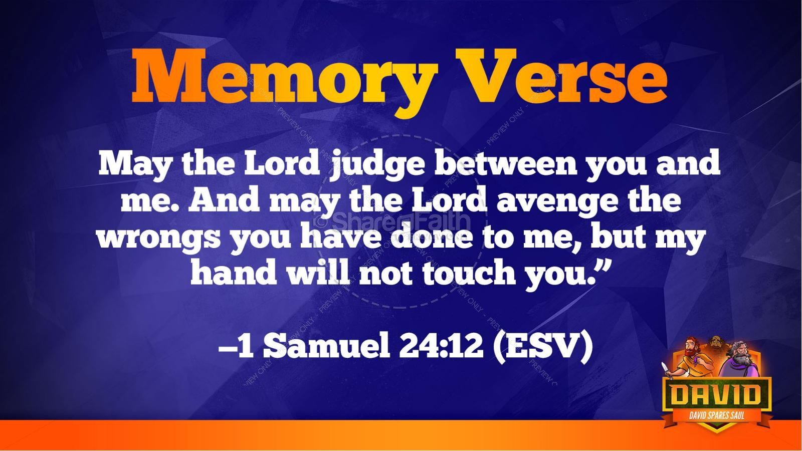 1 Samuel 23 24 David Spares Saul Kids Bible Story Thumbnail 43
