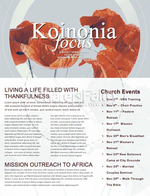 Remembrance Day Poppies Church Newsletter Thumbnail Showcase