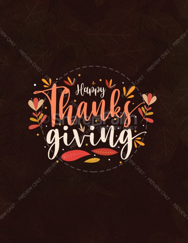 Happy Thanksgiving Brown Church Flyer Thumbnail Showcase
