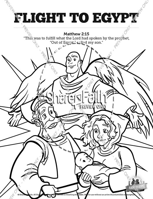 Matthew 2 Flight To Egypt Sunday School Coloring Pages Thumbnail Showcase