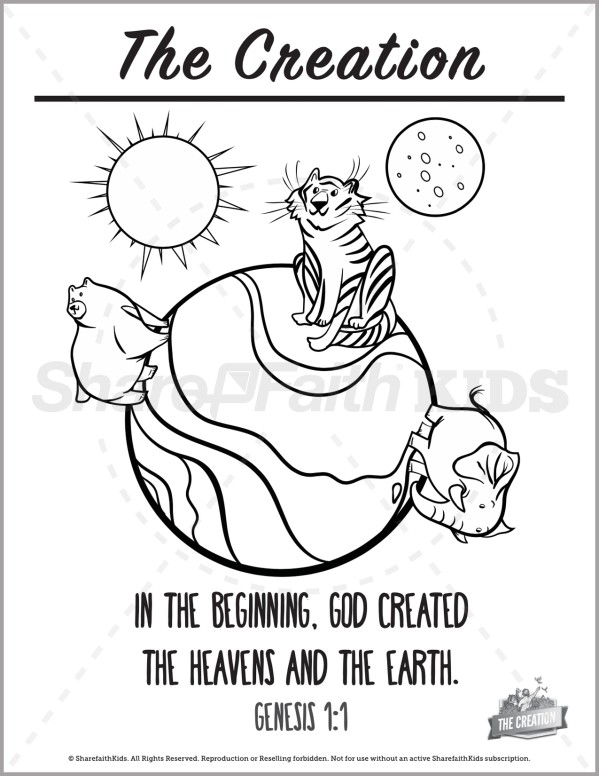 gods creation coloring pages for children