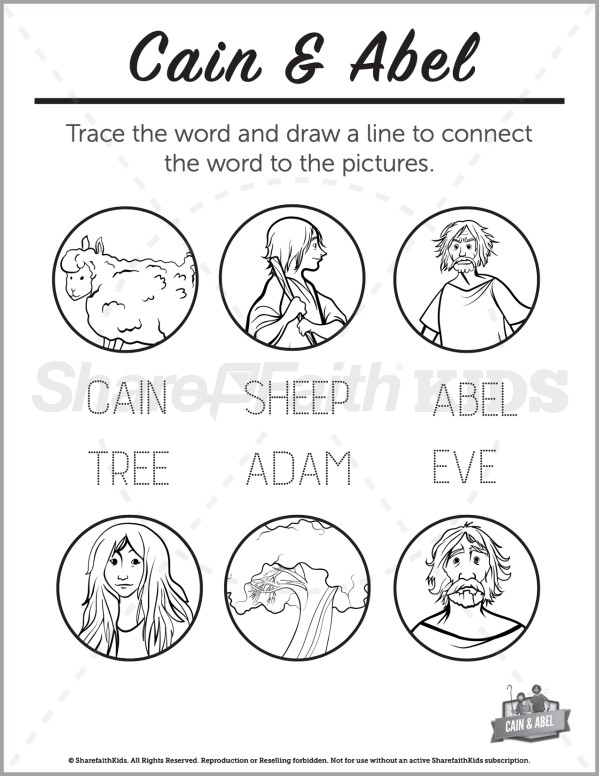 cain and abel bible story coloring pages