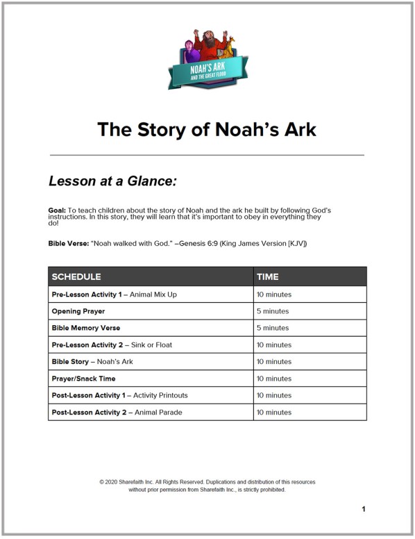 Genesis 10 Noahs Ark Preschool Curriculum Thumbnail Showcase