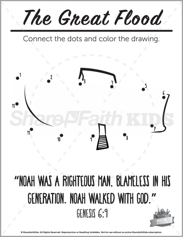 Genesis 10 Noahs Ark Preschool Dot to Dot