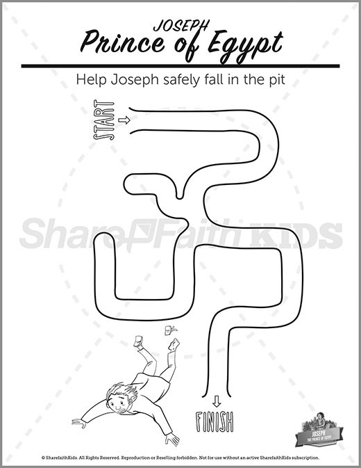 Genesis 50 The Story of Joseph Preschool Mazes