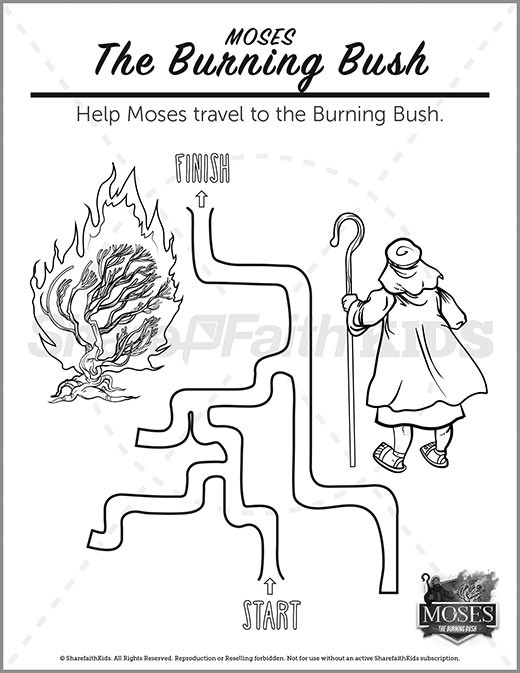 coloring pages of burning bush