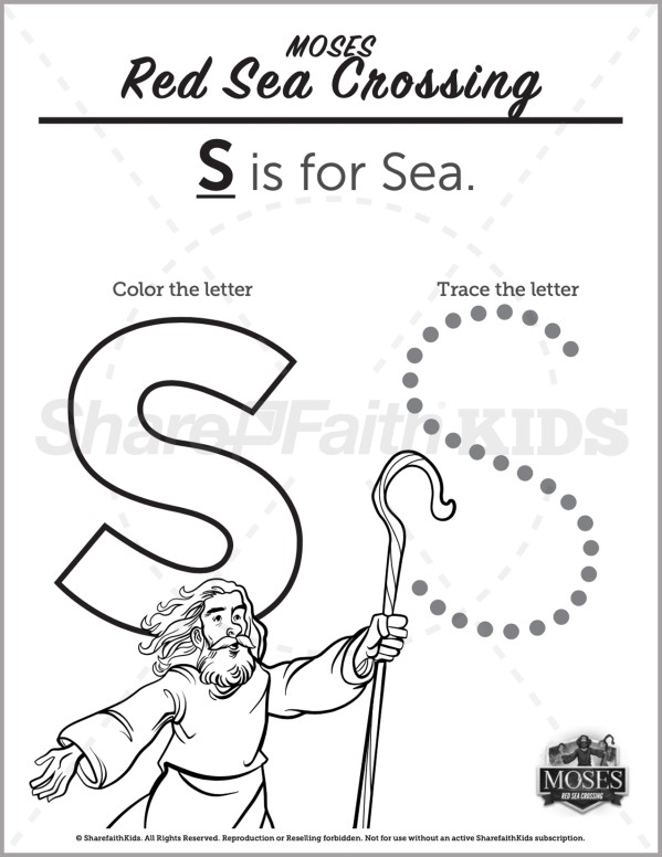 Exodus 12 The Red Sea Crossing Preschool Letter Coloring