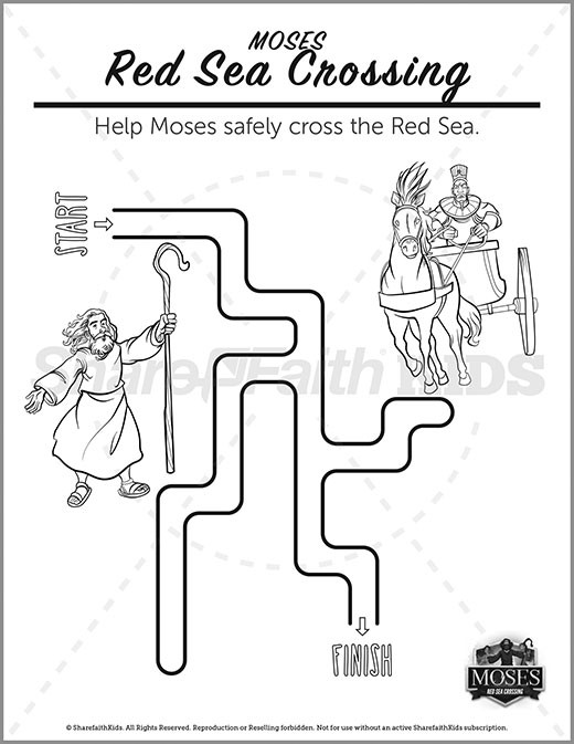 Exodus 12 The Red Sea Crossing Preschool Mazes