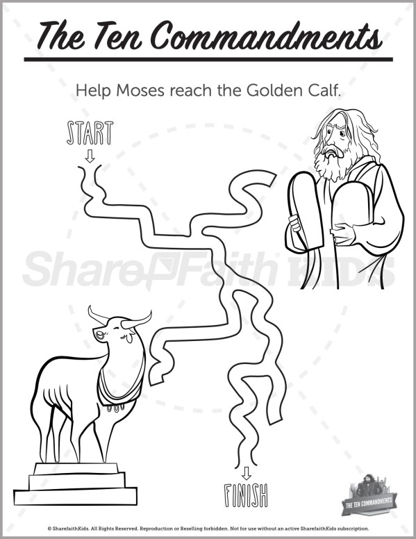 Exodus 20 The Ten Commandments Preschool Mazes