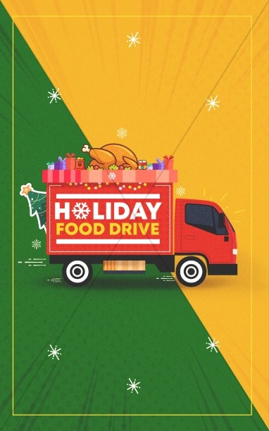 Holiday Food Drive Truck Church Bifold Bulletin Thumbnail Showcase