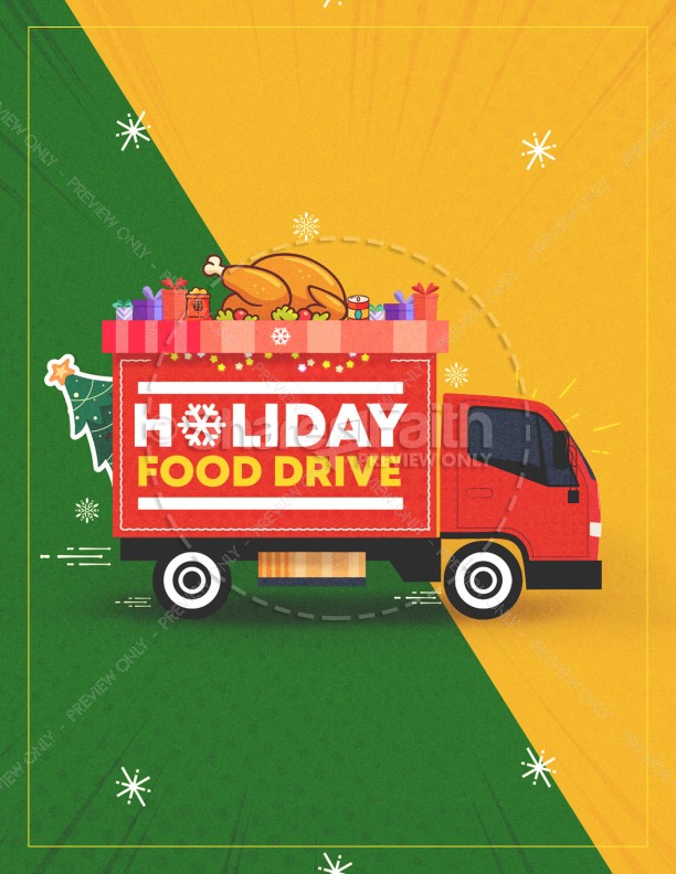 Holiday Food Drive Truck Church Flyer Thumbnail Showcase