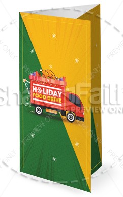 Holiday Food Drive Truck Trifold Bulletin Thumbnail Showcase