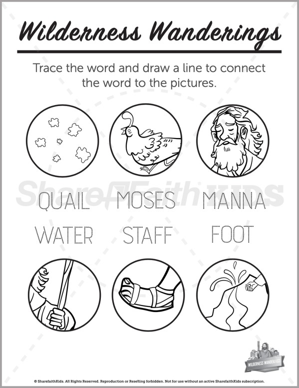 Exodus Wilderness Wanderings Preschool Word Picture Match