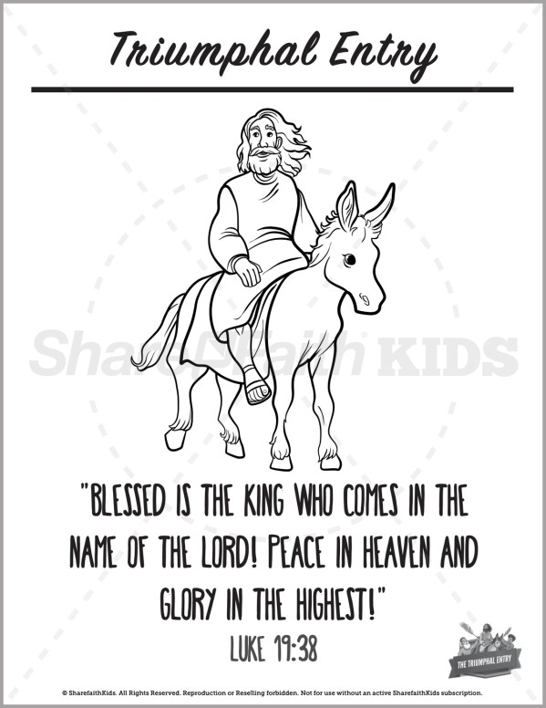 Luke 19 Triumphal Entry Preschool Coloring Pages