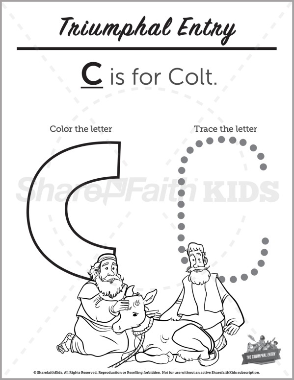 Luke 19 Triumphal Entry Preschool Letter Coloring