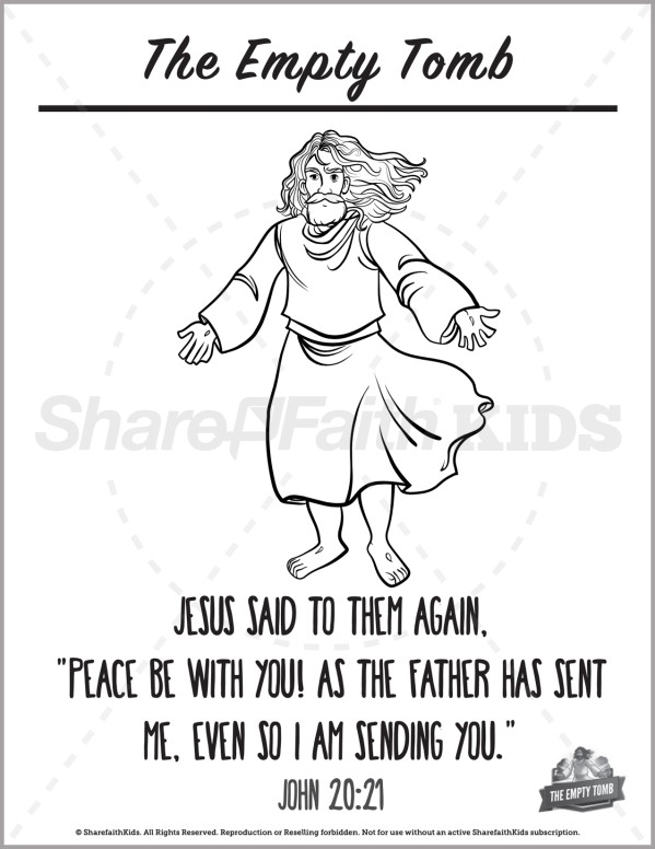 John 20 The Empty Tomb Preschool Coloring Pages