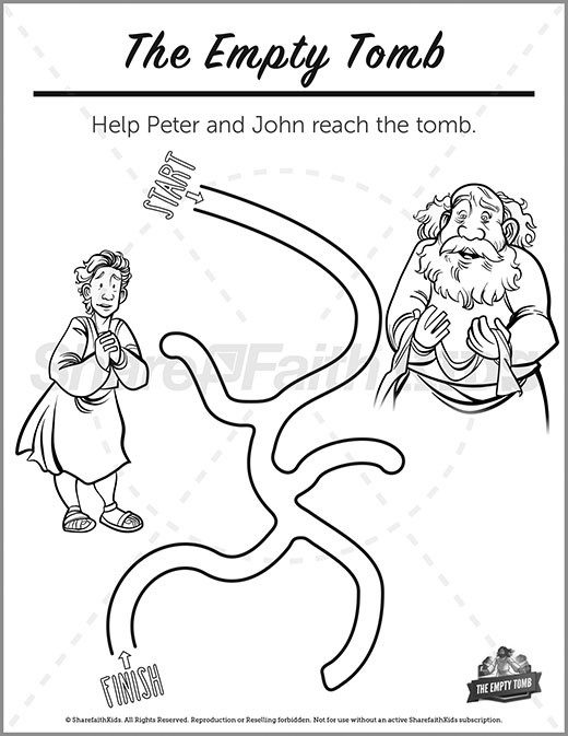 John 20 The Empty Tomb Preschool Mazes