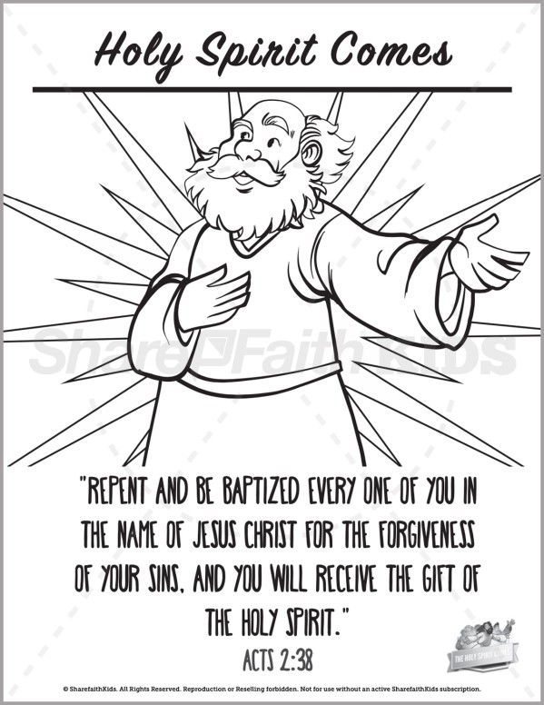 Acts 2 The Holy Spirit Comes Preschool Coloring Pages