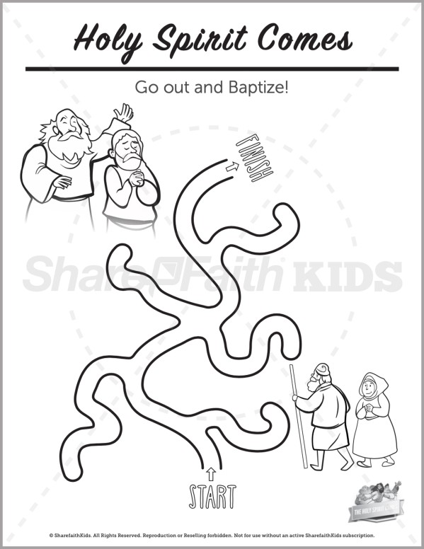 Acts 2 The Holy Spirit Comes Preschool Mazes Preschool Mazes