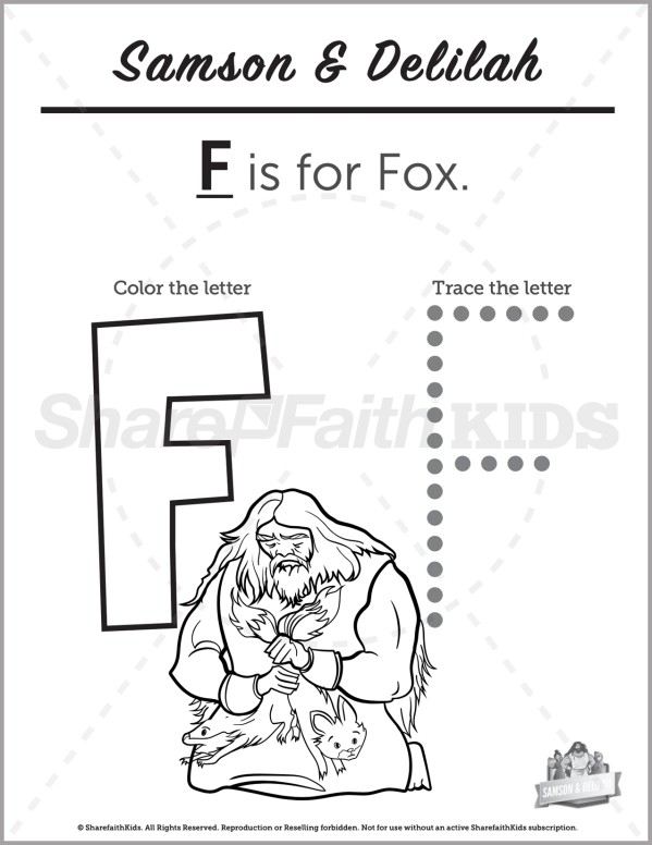 Judges 16 Samson and Delilah Preschool Letter Coloring