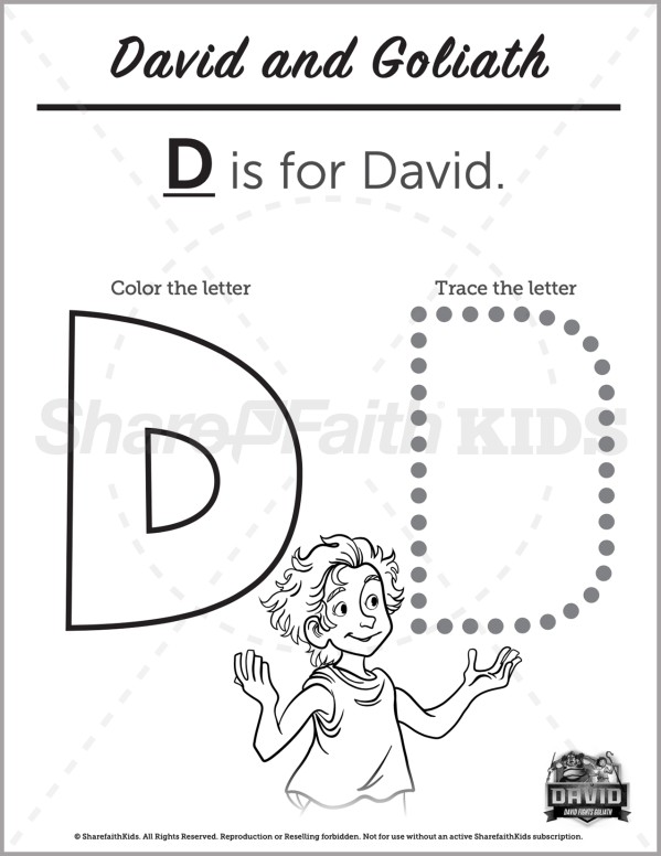 bible coloring pages david and goliath