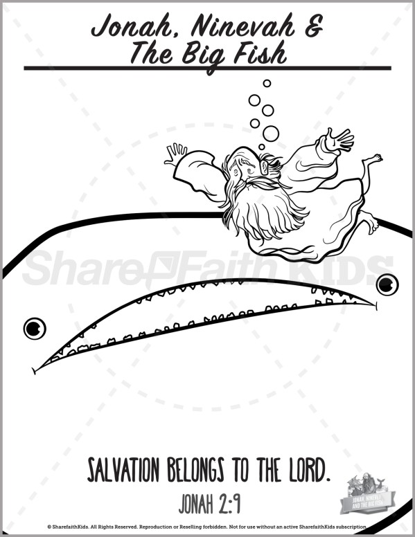 jonah the whale coloring pages