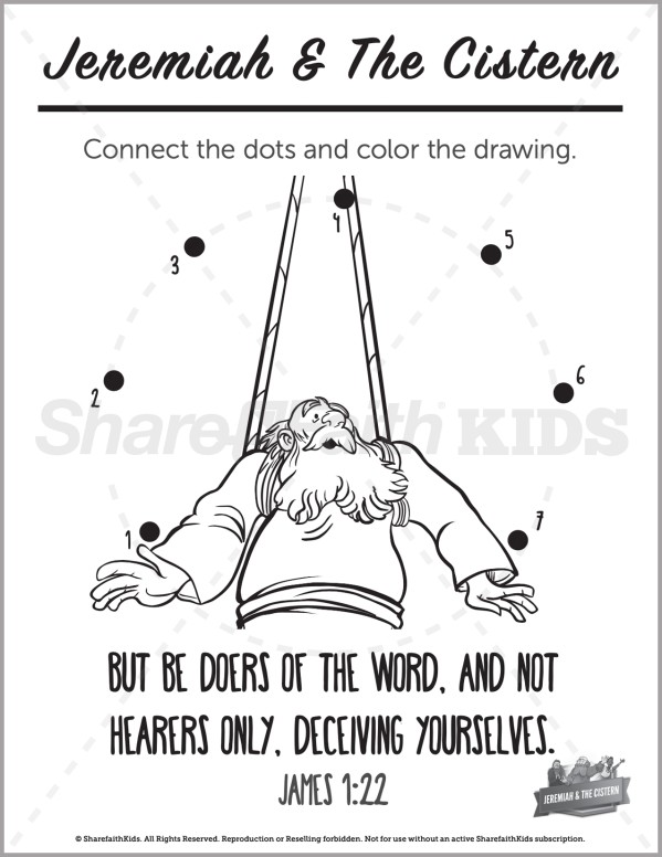 Jeremiah 38 The Prophet Jeremiah Preschool Dot to Dot